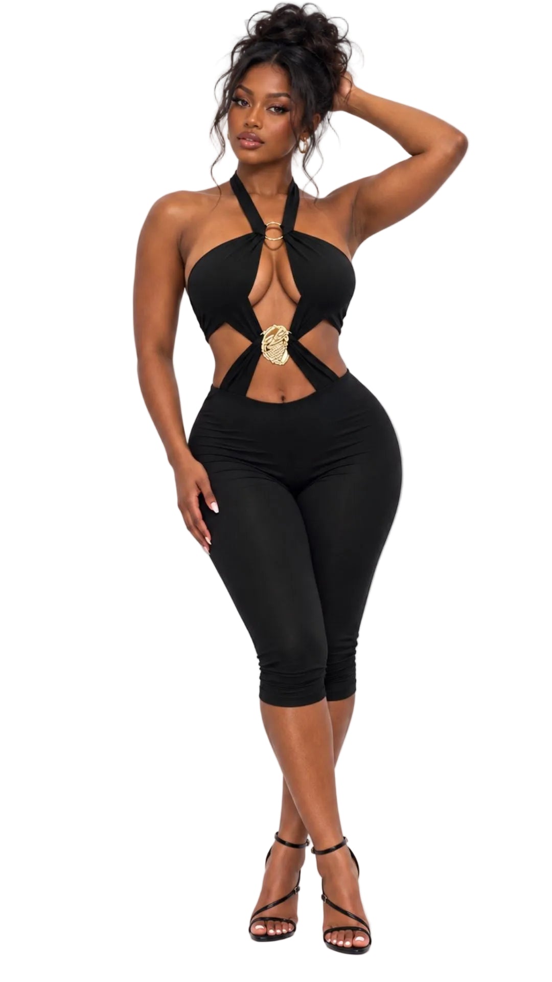 Backless Halter Jumpsuit (Black)