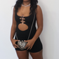Black ribbed Romper