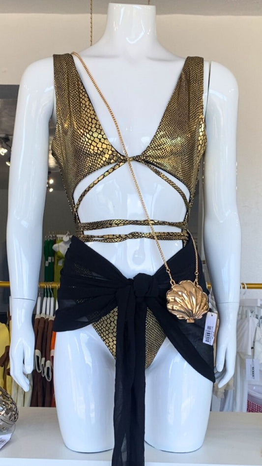 Reina Blk/Gold Swim