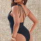 Jade Black One Shoulder Swim