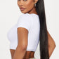 White Ribbed Crop Top