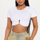 White Ribbed Crop Top