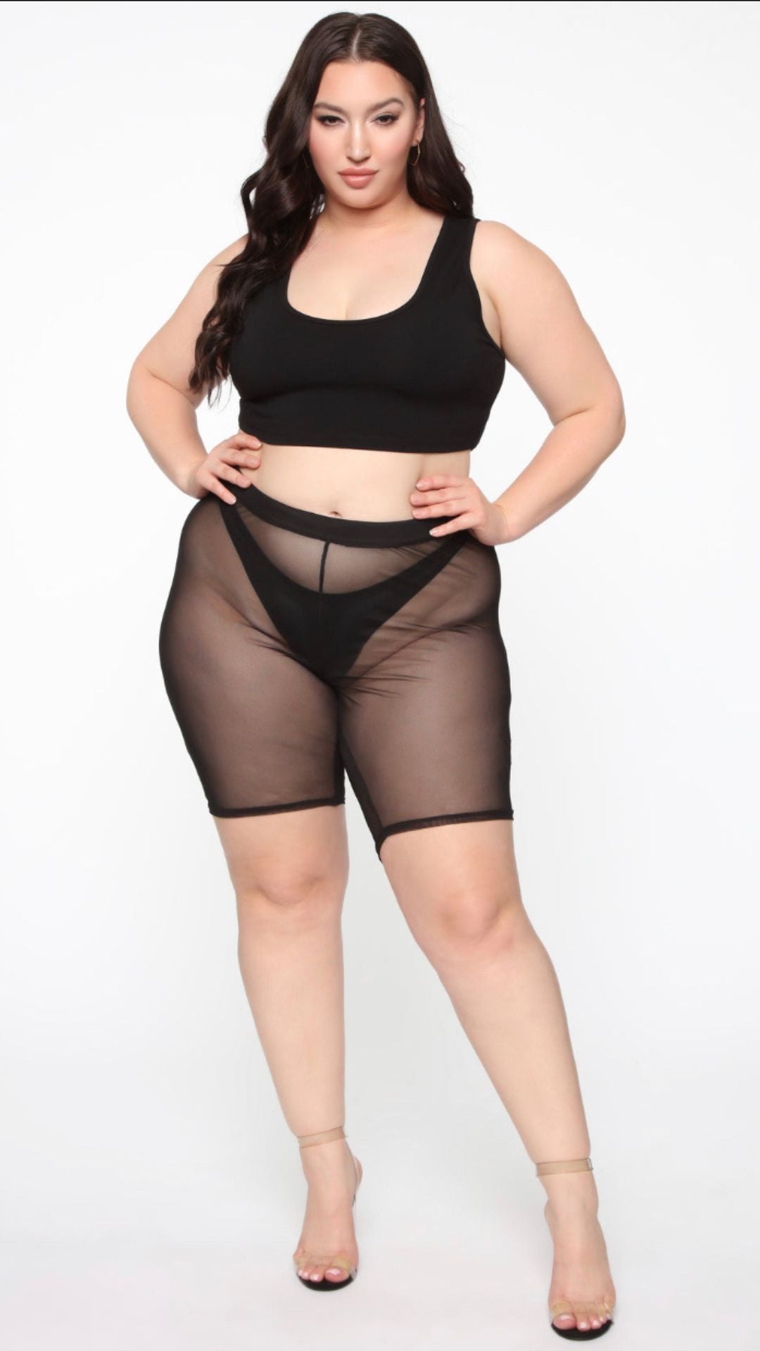 Mesh Biker Shorts(Plus Sizes)