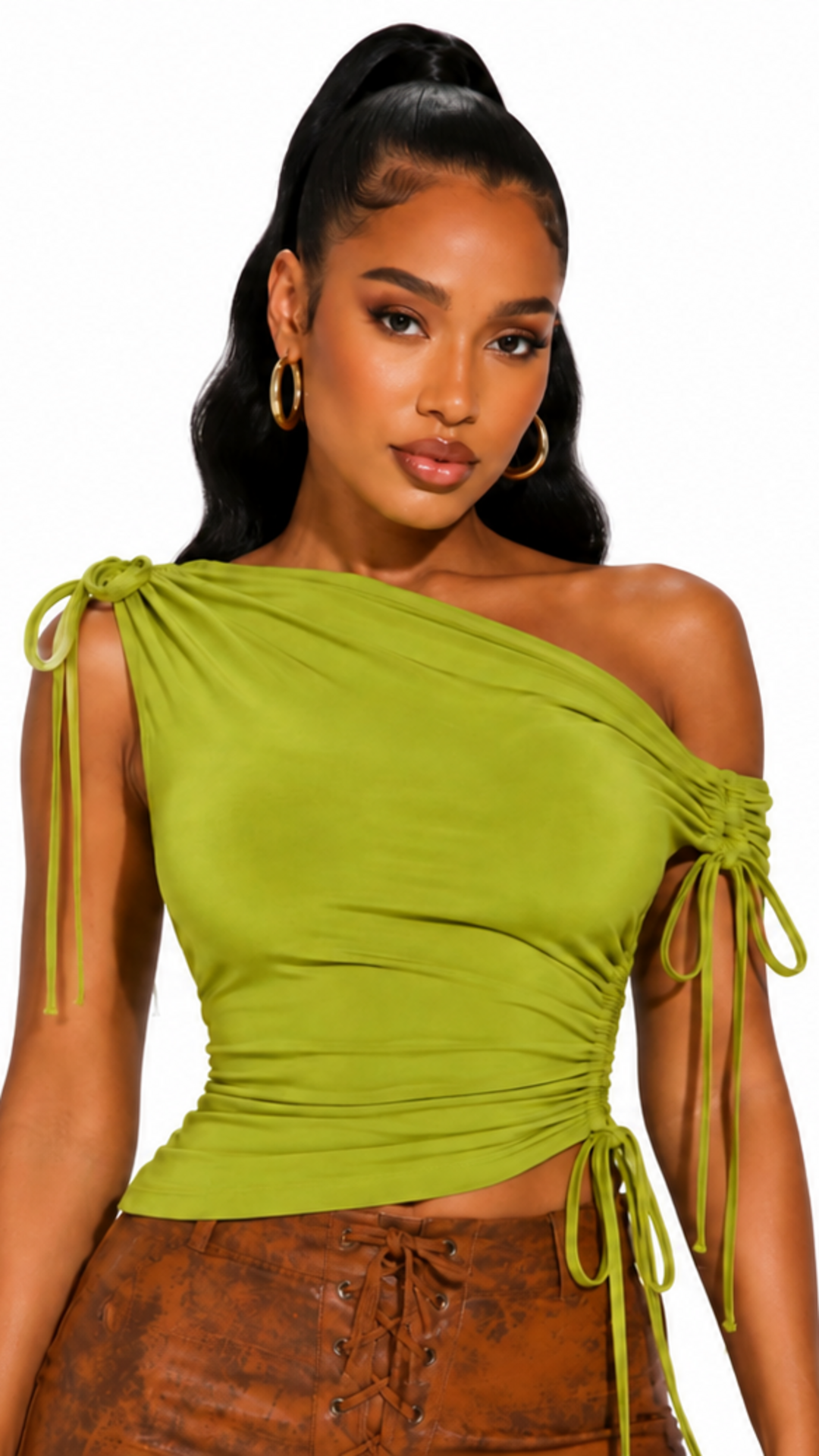 Sage Green Scrunched Top