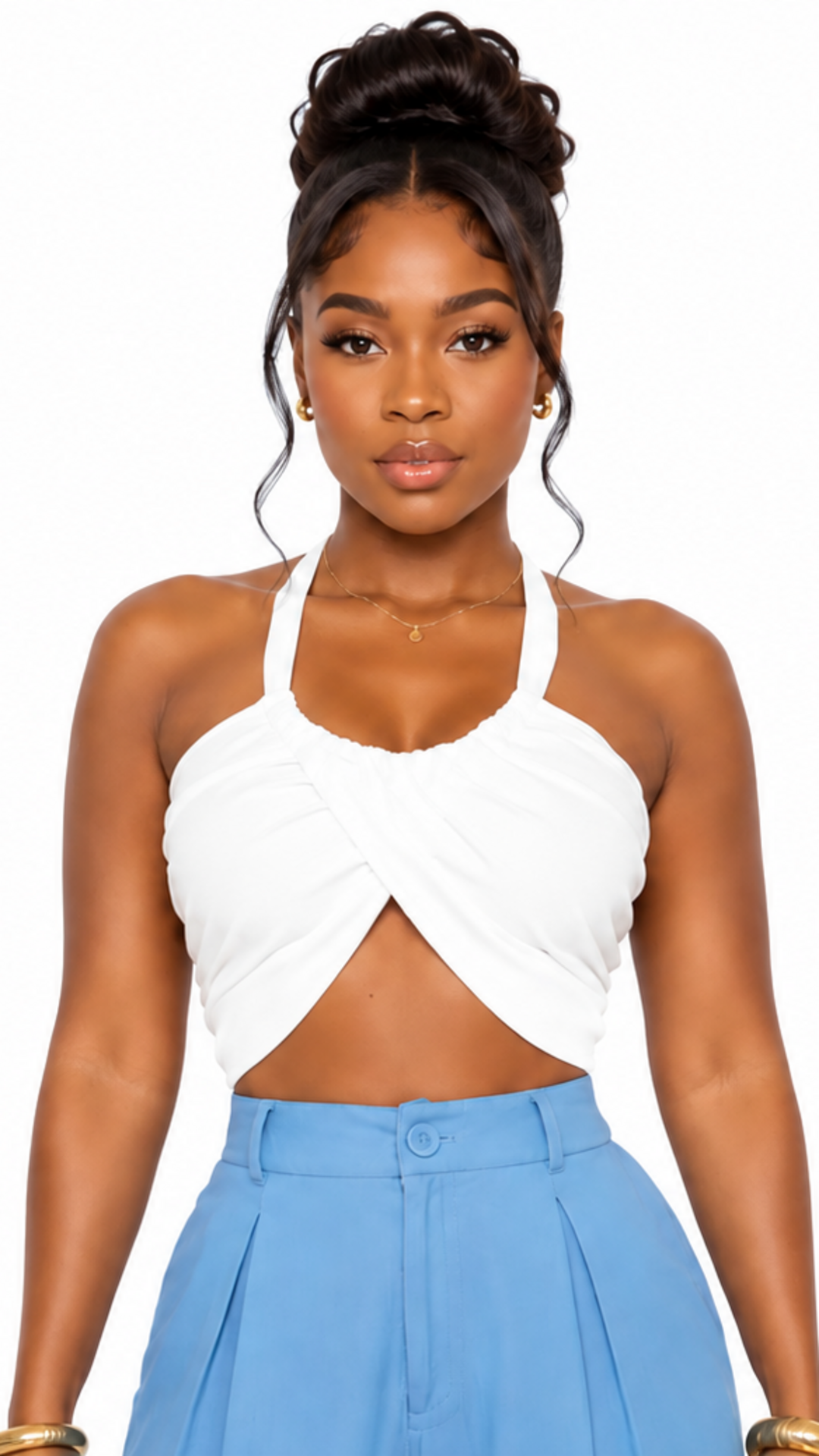 White Ribbed Crop Top